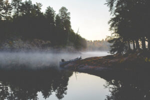 Photo: Adam Stanzak Fog setting on top of Boundary Waters